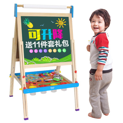 

Ming башня (MING TA) A7019-6 деревянные детей лифт чертежной доски Sided доски роскошь игрушка доски мольберта магнитные таблетки подмости клип