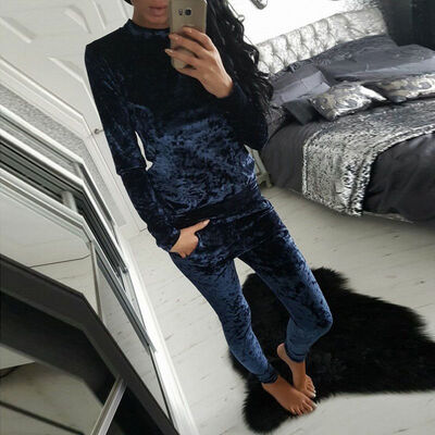 

New winter fashion in Europe&America pleuche tailored trouser suit female tide
