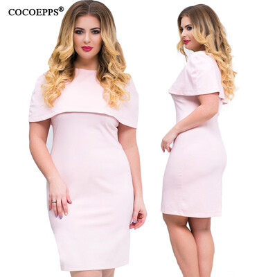 

COCOEPPS fashionable new 2017 Plus Size Summer Women 6XL Ruffled dress mini Bodycon blue Dress Big Large Sizes Lady Vestidos