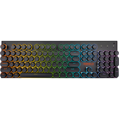 

Chief Players (1st player) Steam Punk LITE MK5 RGB Rotary Shaft Mechanical Keyboard Retro Door Cap 104 Button Black Red Shaft