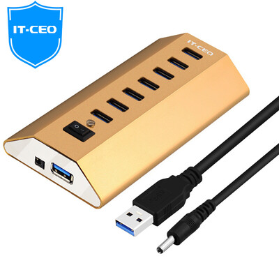 

IT-директор-алюминиевого сплава 7-ступенчатая USB3.0 разветвитель вытащили более семи расширения преобразователь интерфейса ноутбук настольные компьютеры HUB Концентратор Золотой IT-137