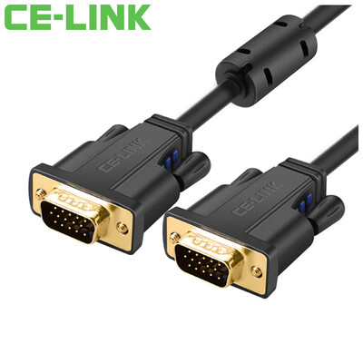 

CE-LINK VGA cable 3 6 5 m with magnetic ring shielded HD video cable computer connected projector display HD video cable black A1862