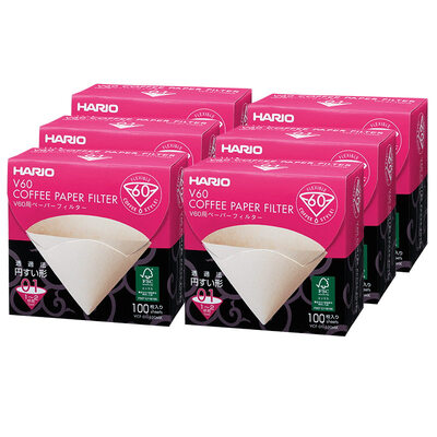 

[Jingdong Supermarket] HARIO Japan imported V60 series 01 wood color coffee filter paper 6 package combination set VCF-01-100MK-6