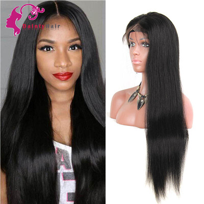 

8A Full Lace Human Hair Wigs Straight With Baby Hair For Black Human Brazilian Virgin Human Hair Natural Hairline