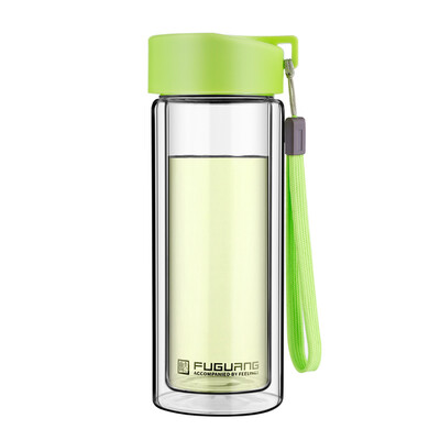 

Фу Гуан жаростойкие анти-горячие портативные чашки для рук мужчин и женщин моды прозрачные двойные стекла травы зеленый 280 мл (G1311-280)