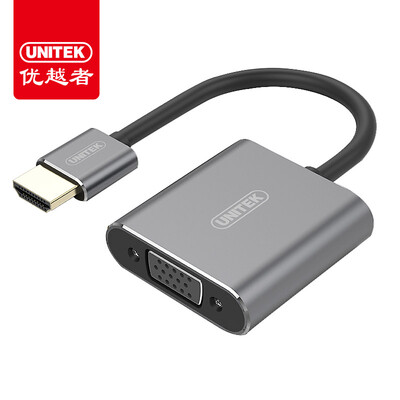 

(UNITEK) hdmi to vga converter HD video adapter hdmi interface head video cable notebook computer case projector adapter Y-5325GY