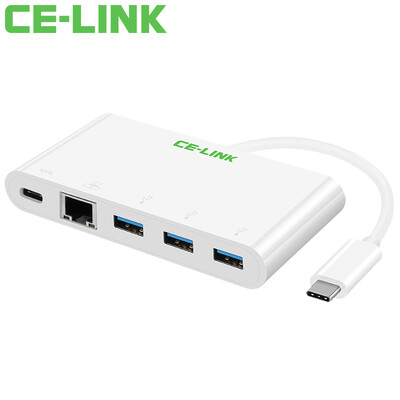 

CE-LINK 1311 Type-C to Gigabit Ethernet + USB3.0 Interface + OTG Hub USB-C Splitter HUB Cable Network Card Type-C to RJ45 Converter