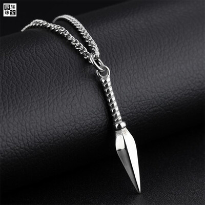 

Yi nationality titanium steel personality cool spearhead men's necklace