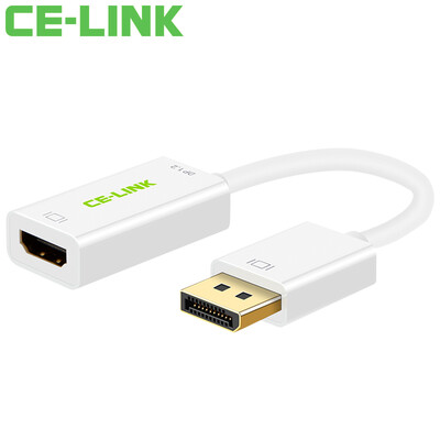 

CE-LINK DP to HDMI Converter 12 version of the active Displayport to HDMI adapter lightning port Macbook high-definition TV projector white 1611