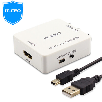 

IT-CEO Y3AV-1 AV to HDMI converter 3RCA Lotus head analog signal to digital HD USB powered white