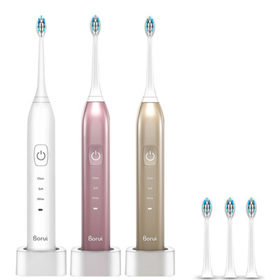 

Platinum Swiss TB-012 Electric Toothbrush 2 Brush Head Soft Hair Brush Magnetic Leakage Sonic Vibration Deep Cleaning Dental Clearance Dental Plaque Green