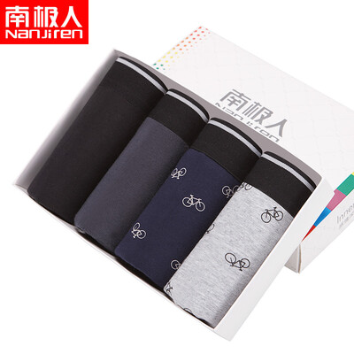 

Nanjiren Mens underwear Cotton underwear Bicycle printing Flat angle underwear breathable waist short pants men&