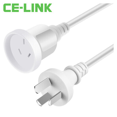 

CE-LINK 2694 3 plug 16A male head turn 10A female power extension cord 2 m copper wire core high power three plug male switch mother air conditioning plug cable straight white