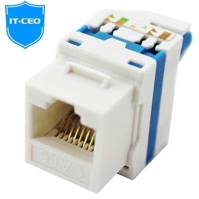 

IT-CEO V7W1 Cable Straight Head / Connector / Dual Head RJ45 Cable Docking Extender Straight Head Module Broadband Network Cable Adapter Gray