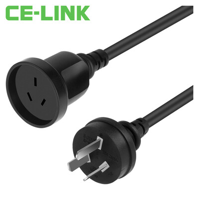 

CE-LINK 2661 3 plug 10A power extension cord 2 m GB 3x15 square full copper wire core high power three plug male switch female air conditioning plug cable straight head black
