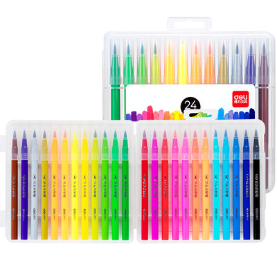 

Deli 706 soft pen head 24 color watercolor pen comic illustration color pen tip brush pen