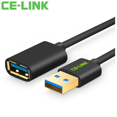 

CE-LINK USB удлинительный кабель 3,0 мужской до женского 1 м двуглавый мобильный жесткий диск коробка высокоскоростной передачи данных кабель ноутбук радиатор автомобиль MP3-кабель черный A2486