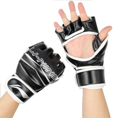 

Li Ning LI-NING half finger boxing gloves men and women adult Sanda gloves integrated fighting Taekwondo training sandbag fist gloves