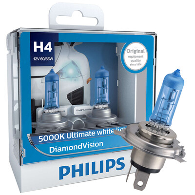 

Philips (PHILIPS) Blue Diamond H4 модернизированная автомобильная лампочка 2 цвета цвета упаковки 5000K