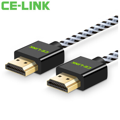 

кабель CE-LINK HDMI 2 м цифровой HD кабель версии 2.0 HDMI кабель ТВ компьютер 4K * 2K 24K позолоченные проводниковая проекторы черного нейлона сетки сплава A2529