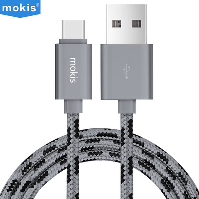 

Moxi type-c data cable charging line aluminum alloy braided wire 15 m gray for Apple Macbook millet 4C 5 Huawei P9 music Meizu