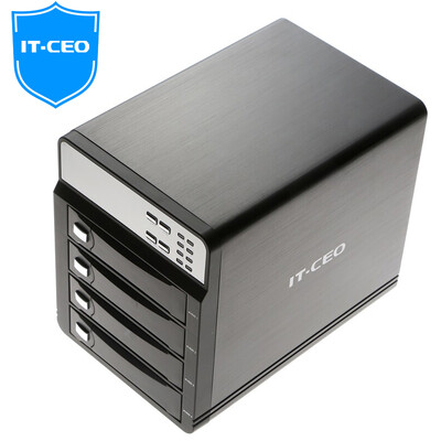 

IT-CEO W6S34 3,5-дюймовый USB3.0 / eSATA четырехдисковый жесткий диск жесткого диска жесткий диск SATA жесткий диск ящик для резервного копирования ЖК-дисплей черный