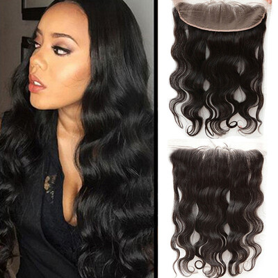 

Peruvian remy hair Body Wave lace frontal closure ear to ear 13x4 bleached knots 100 human hair closures