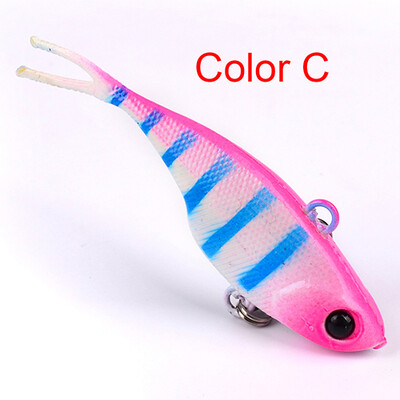 

1PC Мягкая рыбалка Приманки 6.8cm-2.68 "/9.36g-0.33oz Мягкая свинцовая приманка 8 # Высокий угольный крюк 6 цветов Силиконовые воблеры Рыбалка Снасти