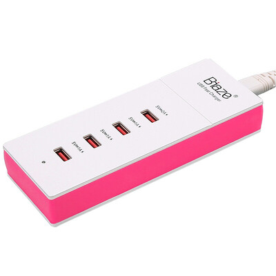 

BIAZE M6 3C Certification 4-Port USB Charger Red Charge Jacket Total Output 52A Fast Charger for Apple Samsung Millet Huawei