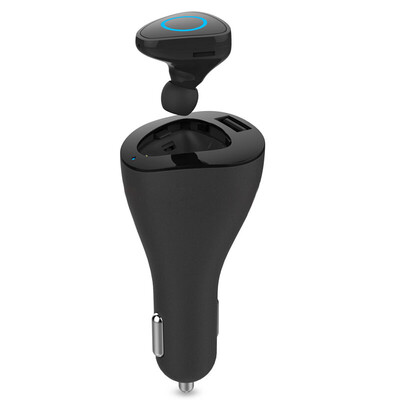 

dostyle DC606 Car USB Charger + Car Bluetooth Headset Ear Earphone Business Headset Glare Black