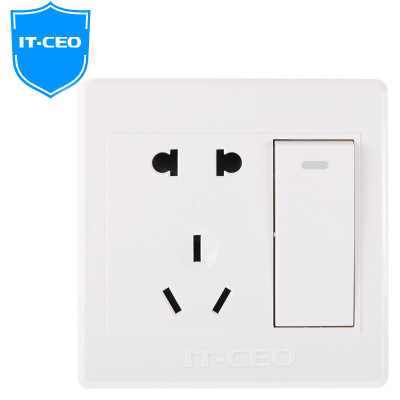 

IT-CEO K2-XD-019 socket panel 10A two three five-hole socket wall power outlet 86-type panel wall socket Ya white single only white