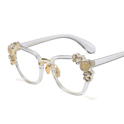 

Peekaboo black cat eye glasses frames for women luxury crystal rhinestone transparent eyeglasses frame women