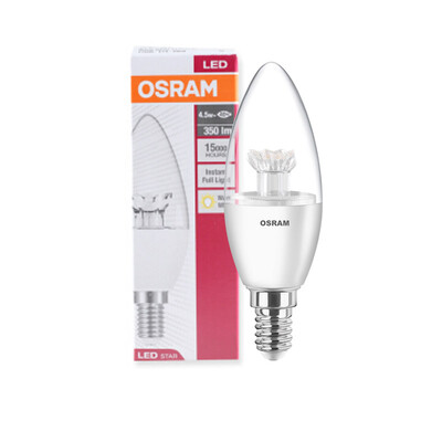 

[Jingdong supermarket] OSRAM (OSRAM) LED light bulb transparent candle 4.5W E14 small mouth warm white yellow