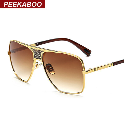 

Peekaboo квадратные очки мужчин ежиком металла золото европы и америки градиент солнцезащитные очки роскошный мужчина eyewears