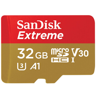 

SanDisk 32GB TF MicroSD Memory Card U3 C10 A1 V30 4K Extreme Read Speed 100MBs Write Speed 60MBs
