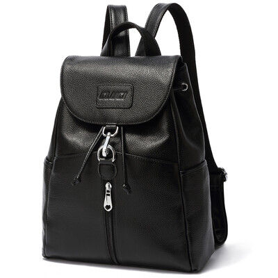 

Ke Lu Chi (CLUCI) first layer of leather shoulder bag female Korean version of the trend of ladies bag retro school wind handbags travel backpack C60051 brown