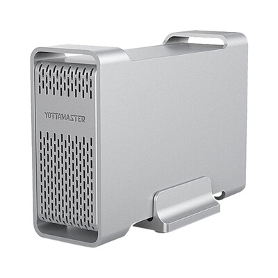 

YottaMaster D25-RAID aluminum dual 2.5-inch hard disk box USB3.0 array cabinet SATA3.0 serial port hard drive RAID cabinet support 4TB hard disk silver