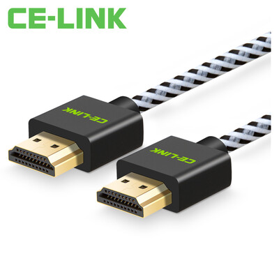

кабель CE-LINK HDMI 2 м цифровой HD кабель версии 2.0 HDMI кабель ТВ компьютер 4K * 2K 24K позолоченные проводниковая проекторы черного нейлона сетки сплава A2529