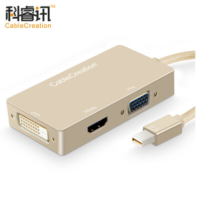 

CABLE CREATION MiniDP to VGA / HDMI / DVI трехконтактный конвертер 4K Mini DisplayPort адаптер Порт для Macbook