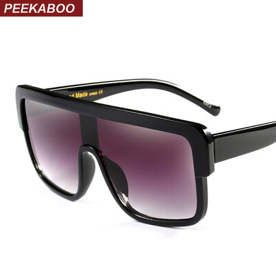 

Peekaboo oversized square sunglasses men matte black flat top 8 shape big fashion designer unisex shades for women one lens uv400