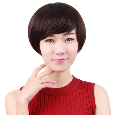 

Brazilian Wigs Human Hair Half Hand Tied Bob Short Straight Monoflament Wigs For Women D1
