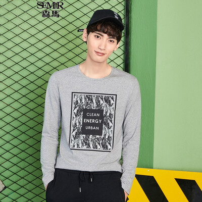 

Semir long sleeves T-shirt male 2017 autumn round neck Slim men' tide brand Korean version of the coat 12316011207 bleached