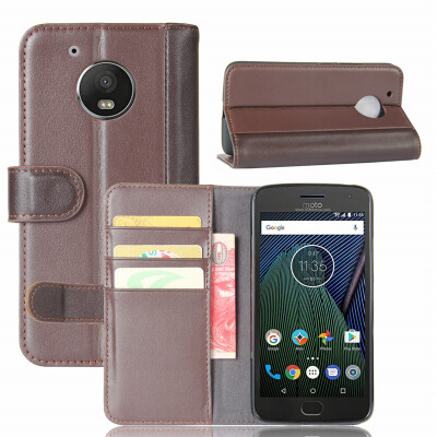 

GANGXUN Motorola Moto G5 Case Genuine Leather Magnetic Flip Cover Kickstand Card Slot Wallet Pouch for Moto G5