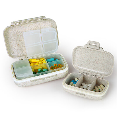 

Billion high EKOA kit sealed storage box portable jewelry box divided medicine box size combination grain fiber straw primary color