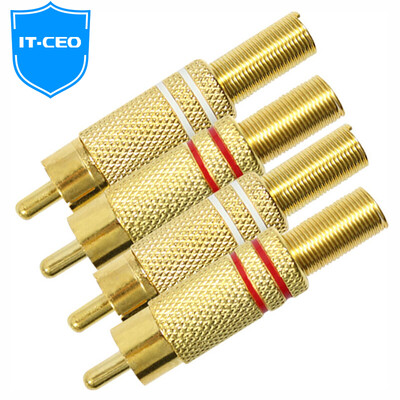 

IT-CEO Y2JD-20 20 pieces installed AV audio connector audio plug audio and video adapter Lotus plug rca welding male white red 10 gold