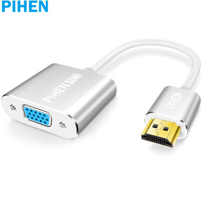 

PIHEN) PH-ZHQ022 HDMI to VGA cable / adapter HD conversion analog signal computer / Huawei / millet box, etc. TV 1 meter silver