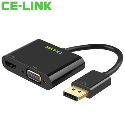 

CE-LINK DP to HDMI/VGA/DVI Adapter for TVs, Projectors & Computers