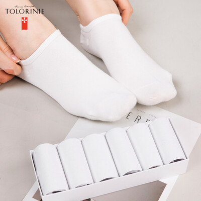 

[установлены 6 пар] TOLORINIE случайных носки хлопок сплошного цвета носки летних женских шлифе носки неглубоких носки рот женских случайные K0265M0010