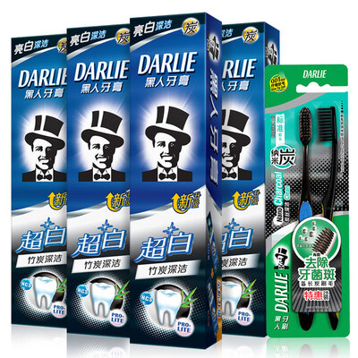 

Черный (Darlie) Kit зубная паста ультра белый (темный уголь чистый углеродное волокно 120г * 4 + 2 * Deep Clean Зубная щетка)
