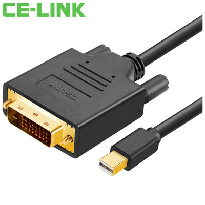 

CE-LINK Mini DP to DVI high-definition line 5 метров mini DP to DVI кабель Macbook, подключенный к телевизору с высоким разрешением, проекторная линия черный 1629